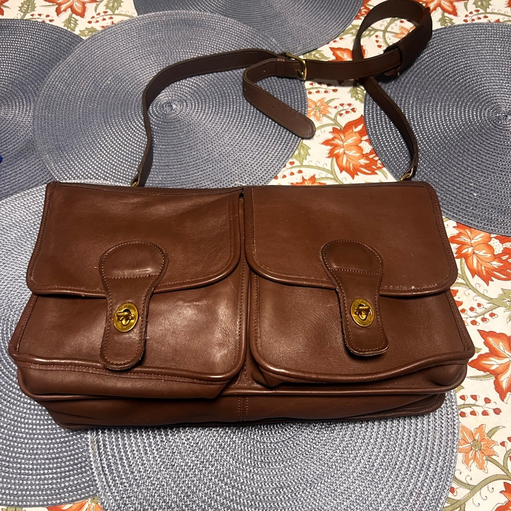 Coach Brown Leather Briefcase with Gold Hardware - Picture 5 of 9